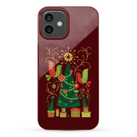 Vintage Christmas Tree Decorating Phone Case
